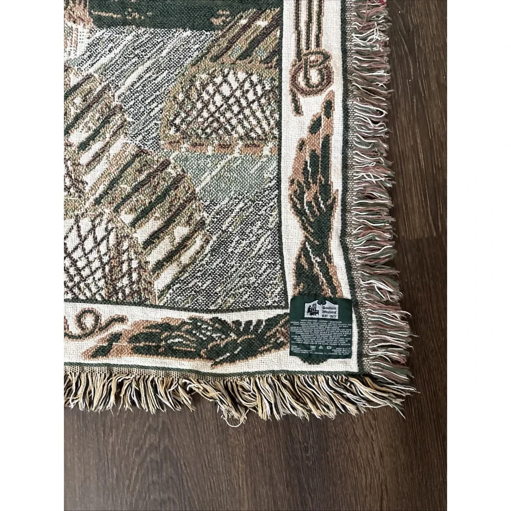 Goodwin Weavers Nautical Harbor Woven Tapestry Throw Blanket 100% Cotton USA